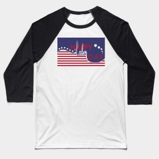 Happy Labor Day with USA Flag Illustration Baseball T-Shirt